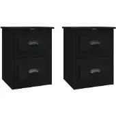vidaXL Nachtkastjes 2 st wandgemonteerd 41,5x36x53 cm zwart