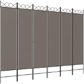 vidaXL Kamerscherm met 6 panelen 240x200 cm stof antracietkleurig