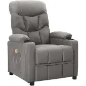 vidaXL Massagestoel stof lichtgrijs