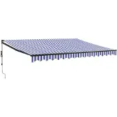 vidaXL Luifel automatisch uitschuifbaar 4x3 m blauw en wit