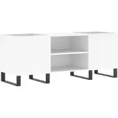 vidaXL Platenkast 121x38x48 cm bewerkt hout wit