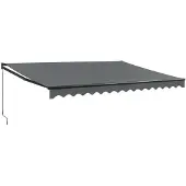 vidaXL Luifel uittrekbaar 4,5x3 m stof en aluminium antracietkleurig