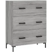 vidaXL Dressoir 69,5x34x90 cm bewerkt hout grijs sonoma eikenkleurig
