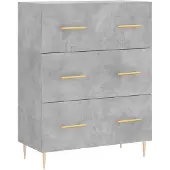 vidaXL Dressoir 69,5x34x90 cm bewerkt hout betongrijs
