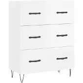 vidaXL Dressoir, hoogglanzwit, 69,5 x 34 x 90 cm, houtvezel