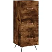 vidaXL Dressoir 34,5x34x90 cm bewerkt hout gerookt eiken