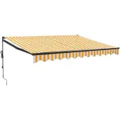 vidaXL Luifel automatisch uitschuifbaar 3x2,5 m geel en wit