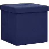vidaXL Opbergkruk inklapbaar kunstlinnen blauw