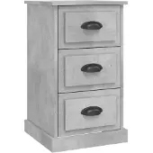 vidaXL Nachtkastje 39x39x67 cm bewerkt hout betongrijs