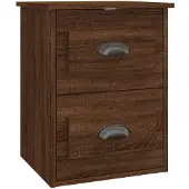 vidaXL Nachtkastje wandgemonteerd 41,5x36x53 cm bruin eikenkleur