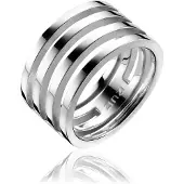 Zinzi Mart Visser by zilveren ring glad wit MVR10
