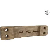 Varios Kapstok "Jax" 3 haken naturel gerecycled hout 45x12x8cm