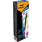 BIC Intensity Fine Tip Tip Tip Marker Pen Op inkt gebaseerd schrijven 0,4 mm (pak van 12) 12 blauw
