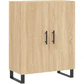vidaXL Dressoir 69,5x34x90 cm bewerkt hout sonoma eikenkleurig