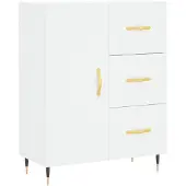 vidaXL Dressoir 69,5x34x90 cm bewerkt hout wit