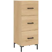vidaXL Dressoir 34,5x34x90 cm bewerkt hout sonoma eiken