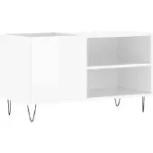 vidaXL Platenkast 85x38x48 cm bewerkt hout hoogglans wit