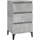 vidaXL Nachtkastje 40x35x70 cm bewerkt hout betongrijs