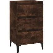 vidaXL Nachtkastje 40x35x70 cm bewerkt hout gerookt eikenkleurig