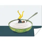PosterMonkey Poster Yoghurt - Yoga - Retro - 80x60 cm