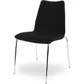 Workliving Verona - Eetkamerstoel / Vergaderstoel - Zwart Mirage - Chroom onderstel
