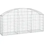 vidaXL Schanskorf gewelfd 150x30x60/80 cm gegalvaniseerd ijzer