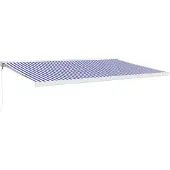 vidaXL Luifel uittrekbaar 5x3 m stof en aluminium blauw en wit