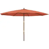 vidaXL Parasol met houten paal 400x273 cm terracottakleurig