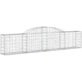 vidaXL Schanskorf gewelfd 300x30x60/80 cm gegalvaniseerd ijzer
