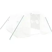 vidaXL Kas met stalen frame wit 12 m² 4x3x2 m