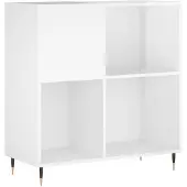 vidaXL Platenkast 84,5x38x89 cm bewerkt hout hoogglans wit