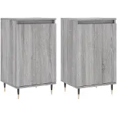 vidaXL Dressoirs 2 st 40x35x70 cm bewerkt hout grijs sonoma