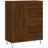 vidaXL Dressoir 69,5x34x90 cm bewerkt hout bruin eikenkleur