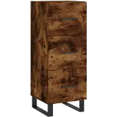 vidaXL Dressoir 34,5x34x90 cm bewerkt hout gerookt eiken