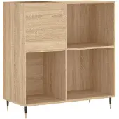 vidaXL Platenkast 84,5x38x89 cm bewerkt hout sonoma eikenkleurig
