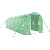 vidaXL Tuinkas met stalen frame 16 m² 8x2x2 m groen