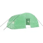 vidaXL Kas met stalen frame groen 24 m² 6x4x2,85 m