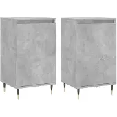 vidaXL Dressoirs 2 st 40x35x70 cm bewerkt hout betongrijs