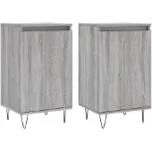 vidaXL Dressoirs 2 st 40x35x70 cm bewerkt hout grijs sonoma