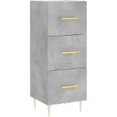 vidaXL Dressoir 34,5x34x90 cm bewerkt hout betongrijs
