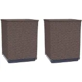 vidaXL Plantenbakken 2 st 30x30x37 cm polypropeen bruin