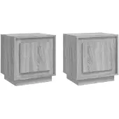 vidaXL Nachtkastjes 2 st 44x35x45 cm bewerkt hout grijs sonoma eiken