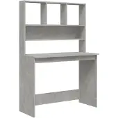 vidaXL Bureau met plank, betonkleur, 102x45x148 cm, houtvezel