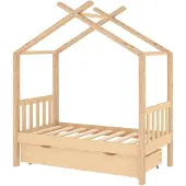 vidaXL Kinderbedframe met lade massief grenenhout 70x140 cm