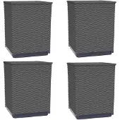 vidaXL Plantenbakken 4 st 30x30x37 cm polypropeen zwart