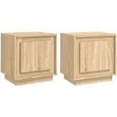 vidaXL Nachtkastjes 2 st 44x35x45 cm bewerkt hout sonoma eikenkleurig