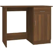 vidaXL Bureau, bruin, eikenlook, 100x50x76 cm, houtvezel