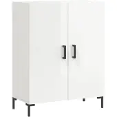 vidaXL Dressoir 69,5x34x90 cm bewerkt hout hoogglans wit