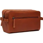 The Chesterfield Brand Chesterfield Cyprus Waxed Pull Up Toilettas - Cognac