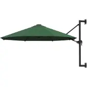 vidaXL Wandparasol met metalen paal 300 cm groen
